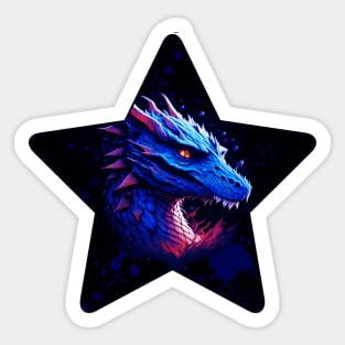 Fantastic digital art of a blue Dragon Sticker